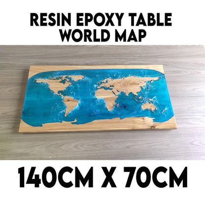 Epoxy Resin Solid Wood Slab Dining Study Table