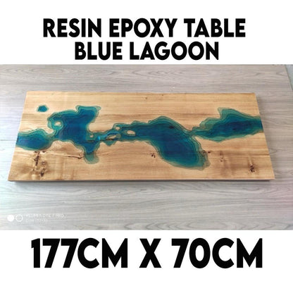 Epoxy Resin Solid Wood Slab Dining Study Table