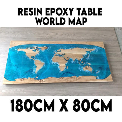 Epoxy Resin Solid Wood Slab Dining Study Table