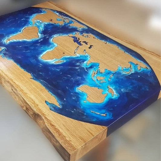 Epoxy Resin Solid Wood Slab Dining Study Table