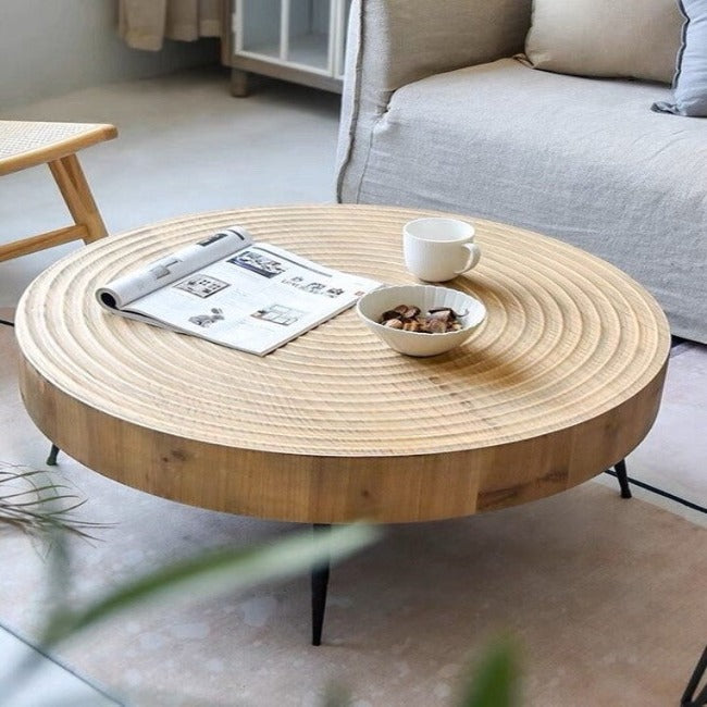 Nordic Creativity Solid Wood Round Coffee Table Japanese Style Table