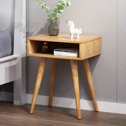 Nordic Bedside Table Solid Wood Legs Cabinet Bedroom Storage Sofa