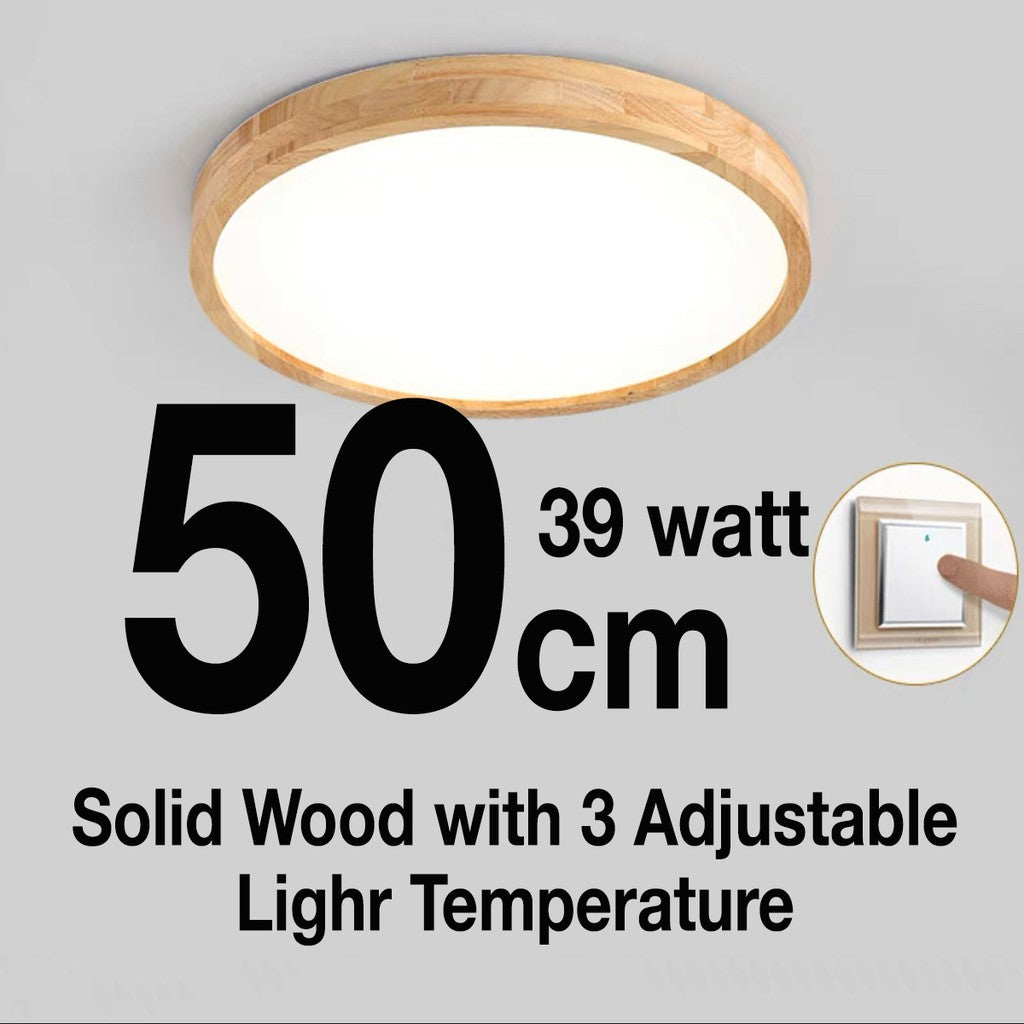 Modern Wood Ceiling LED Downlight 3 Adjustable Colour Light (30cm - 50cm)