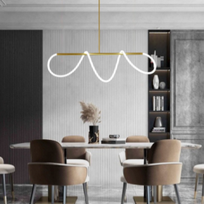 Luxury Nordic Chandelier Hanging Long LED Downlight Pendant Linear Lamp