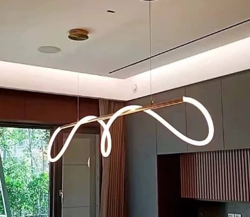 Luxury Nordic Chandelier Hanging Long LED Downlight Pendant Linear Lamp