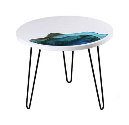 First Epoxy Resin River Coffee Sofa Side Table Solid Wood Slab