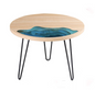 First Epoxy Resin River Coffee Sofa Side Table Solid Wood Slab