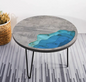 First Epoxy Resin River Coffee Sofa Side Table Solid Wood Slab