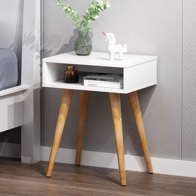 Nordic Bedside Table Solid Wood Legs Cabinet Bedroom Storage Sofa