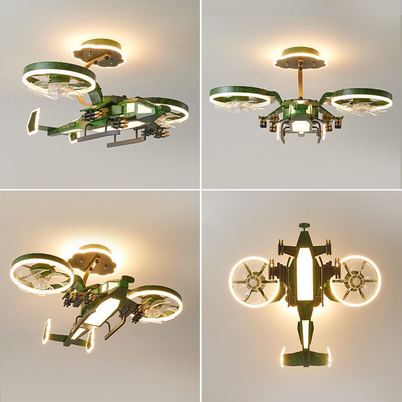 Apps Control Helicopter Ceiling Fan with 3 Adjustable