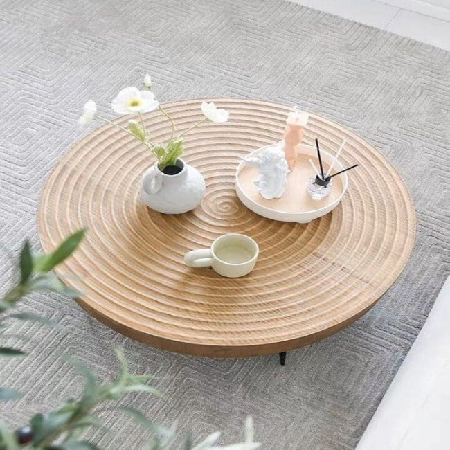 Nordic Creativity Solid Wood Round Coffee Table Japanese Style Table