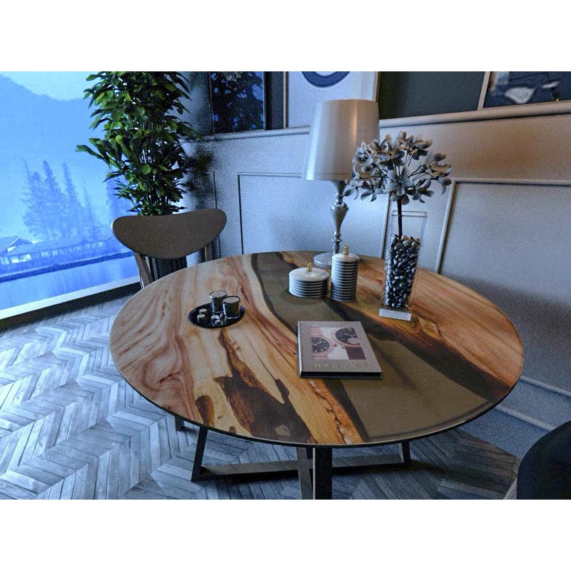 Epoxy Resin Coffee Sofa Side Solid Wood Slab Dining Study Table