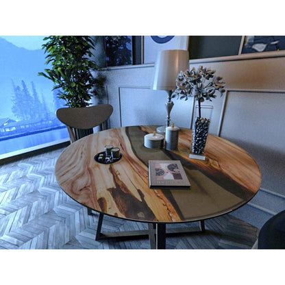 Epoxy Resin Coffee Sofa Side Solid Wood Slab Dining Study Table