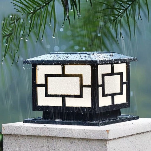 Chinese Style Design Solar Post Lamp Villa Landscape Light