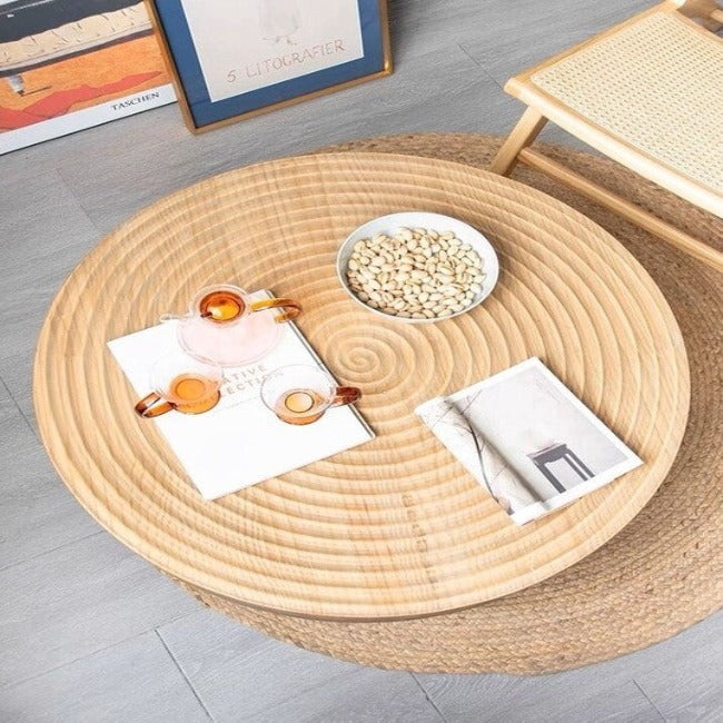 Nordic Creativity Solid Wood Round Coffee Table Japanese Style Table