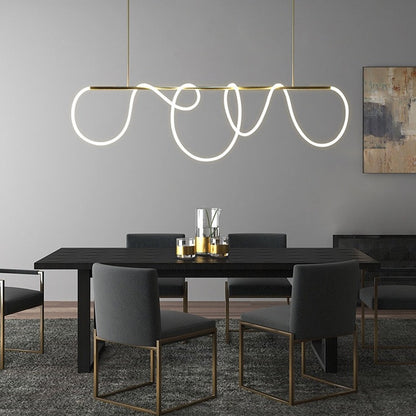 Luxury Nordic Chandelier Hanging Long LED Downlight Pendant Linear Lamp