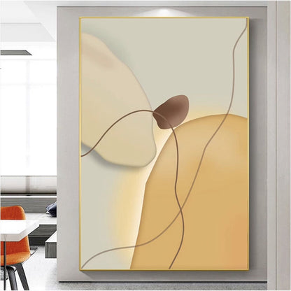 Nordic Minimalist Vertican Aluminium Frame Canvas Painting