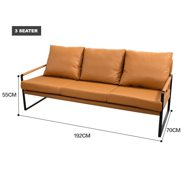 Nordic Minimalist Leather Sofa Set 1 2 3 Seater