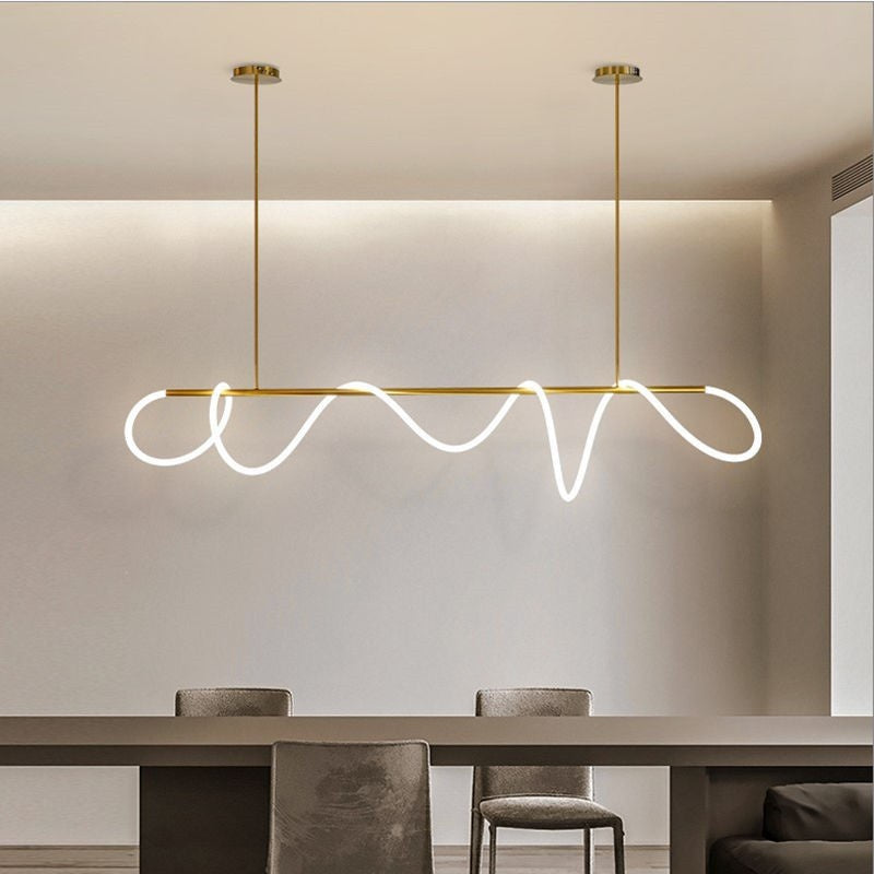 Luxury Nordic Chandelier Hanging Long LED Downlight Pendant Linear Lamp