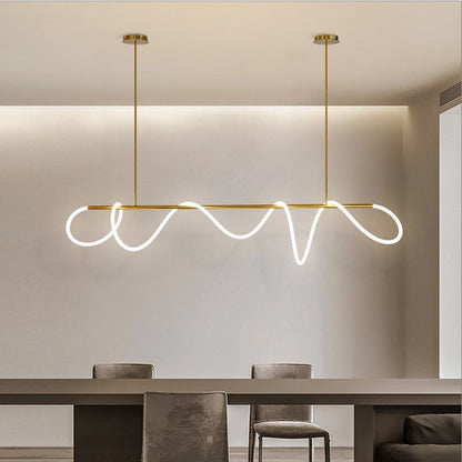 Luxury Nordic Chandelier Hanging Long LED Downlight Pendant Linear Lamp