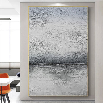 Nordic Minimalist Vertican Aluminium Frame Canvas Painting