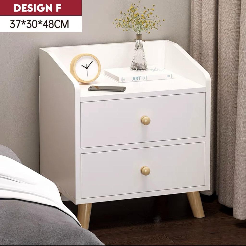 Nordic Bedside Table Solid Wood Legs Cabinet Bedroom Storage Sofa