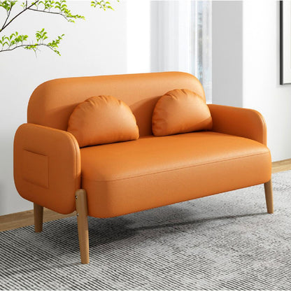 Nordic Minimalist Leather Sofa Set 1 2 3 Seater [Free Pillow]