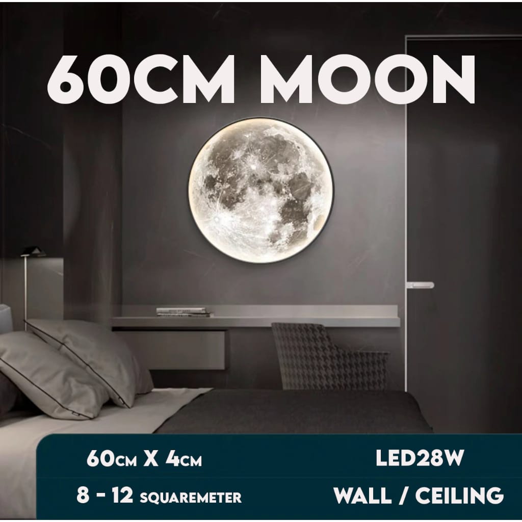 Nordic Moon Art Light Lamp Modern LED Wall Light