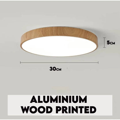 Modern Wood Ceiling LED Downlight 3 Adjustable Colour Light (30cm - 50cm)