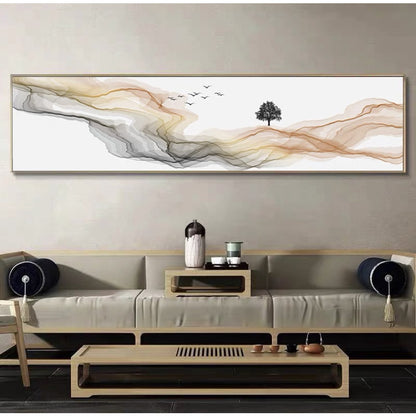 Canvas Wall Art Painting Black Wood Frame Nordic Decor Poster Living Room