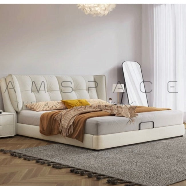 Nordic Modern Bed Frame Solid Wood Soft Material