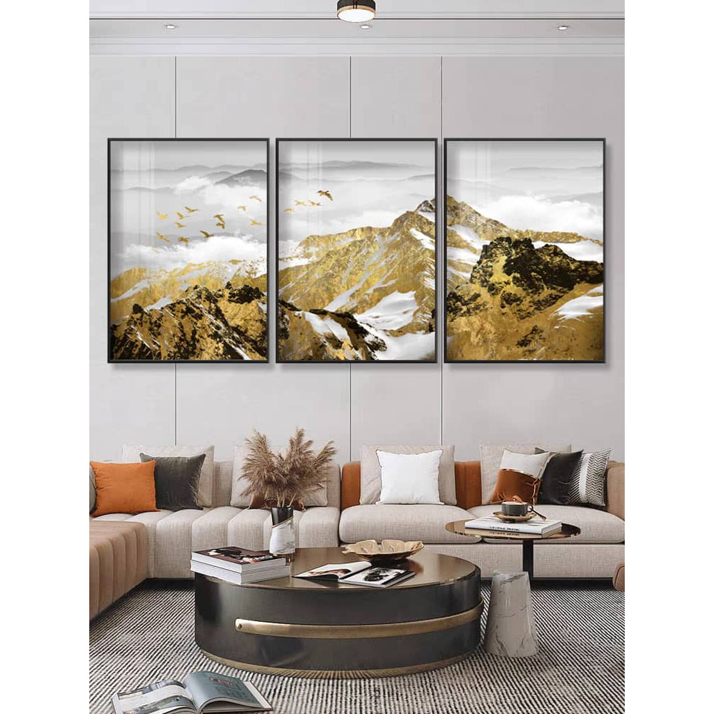 Nordic Minimalist Vertican Aluminium Frame Canvas Painting