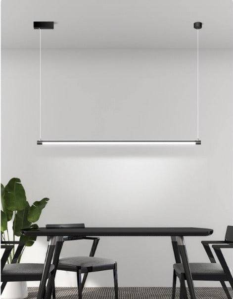 Nordic Minimalist Modern Designer Black Tube Chandelier